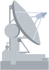 A parabolic satellite dish antenna on a roof captures digital broadcast signals for television and internet communication
