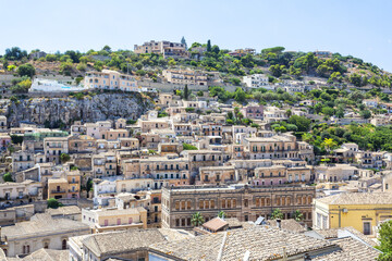 A beautiful view of the Baroque Town of Modica, Sicily