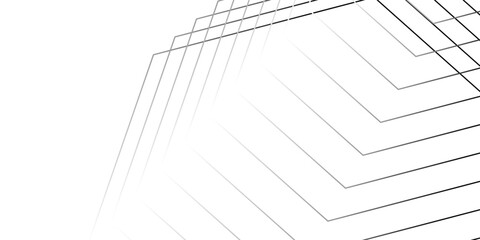 Abstract Hexagonal Tunnel Graphic in Black and White