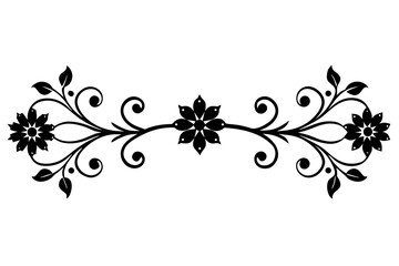 vintage floral design divider victor illustration