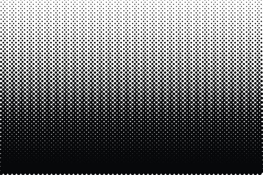 Halftone vector texture of gradient geometric circles in black. Seamless fading pattern. Abstract technological soft transition for background and backdrop. Gradient grid with transition.	