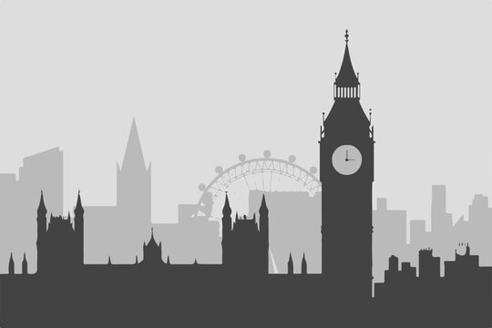 london skyline vector bigben tower bridge london eye historic landmarks