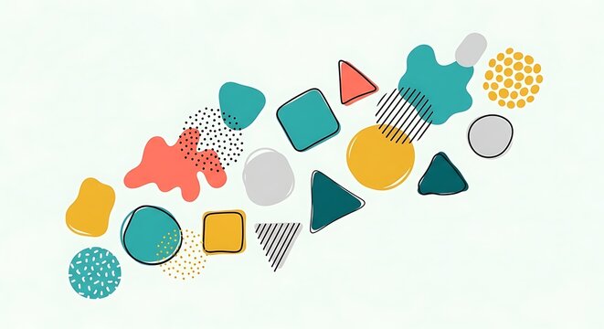 Abstract Geometric Shapes and Organic Forms Background.