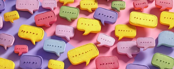 Colorful Speech Bubbles Create Playful, Bright Mood for Communication, Design, and Creative Messaging
