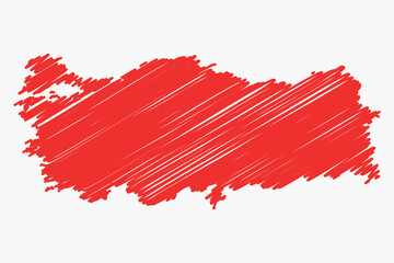 Vector graphic artwork suitable for print and web containing flat detailed map of TURKEY