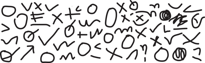 Obraz premium Collection of Hand Drawn Symbols and Markings for Design Projects