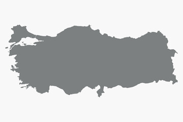 Vector graphic artwork suitable for print and web containing flat detailed map of TURKEY