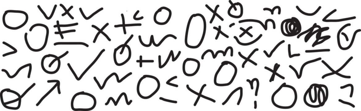 Collection of Hand Drawn Symbols and Markings for Design Projects
