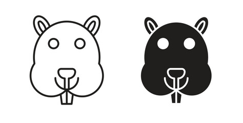 Beaver icon isolated vector Illustration. Vector pictogram for web and app