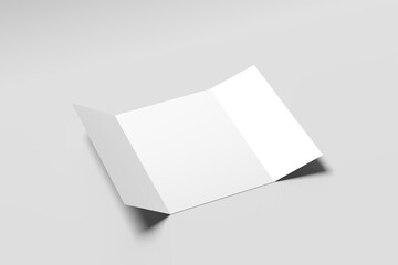 A4 Gate Fold Brochure Mockup on Clean Minimal Background with Realistic Shadows for Branding and Design Presentation