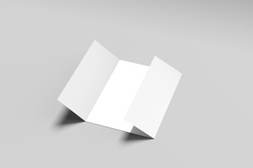 A4 Gate Fold Brochure Mockup on Clean Minimal Background with Realistic Shadows for Branding and Design Presentation