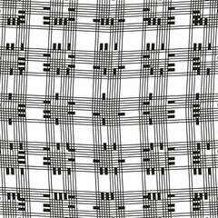 Abstract plaid texture. Hand drawn intersecting lines. Sketch grid Vector pattern. Simple scratch background.