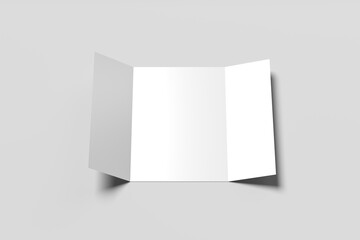 A4 Gate Fold Brochure Mockup on Clean Minimal Background with Realistic Shadows for Branding and Design Presentation