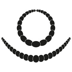 Circle dot arrangement. Curved lines Vector element. Abstract black shape. White background figure.