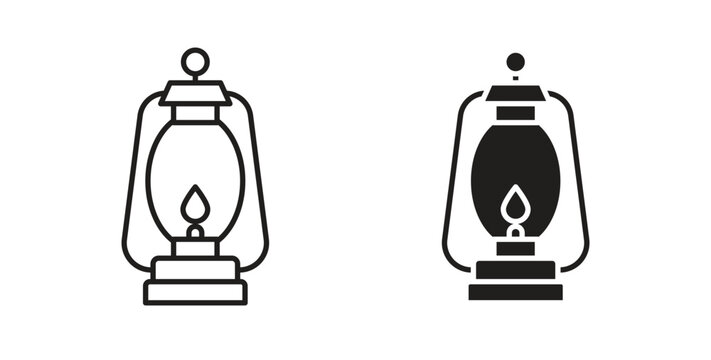 Camping lantern icon isolated vector Illustration. Vector pictogram for web and app