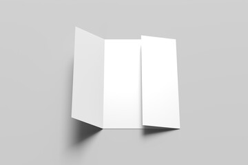 A4 Gate Fold Brochure Mockup on Clean Minimal Background with Realistic Shadows for Branding and Design Presentation