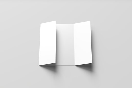 A4 Gate Fold Brochure Mockup on Clean Minimal Background with Realistic Shadows for Branding and Design Presentation