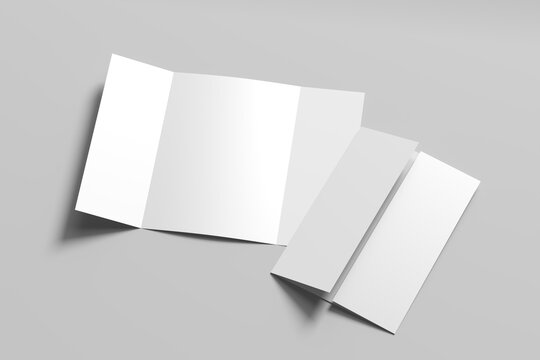 Isolated A4 Gate Fold Brochure Mockup on Neutral Background for Elegant Branding, Print Presentation, and Creative Marketing Concepts
