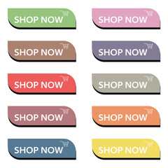 Shop Now button, Shop Now icon EPS 10