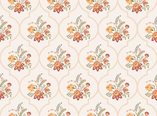 Vector Hand drawn colourful geometric flowers Motifs African boho paisley, seamless patterns with floral for fabric Ethnic Indian Pattern, textiles, clothing, wrapping paper, backdrop, banner.
