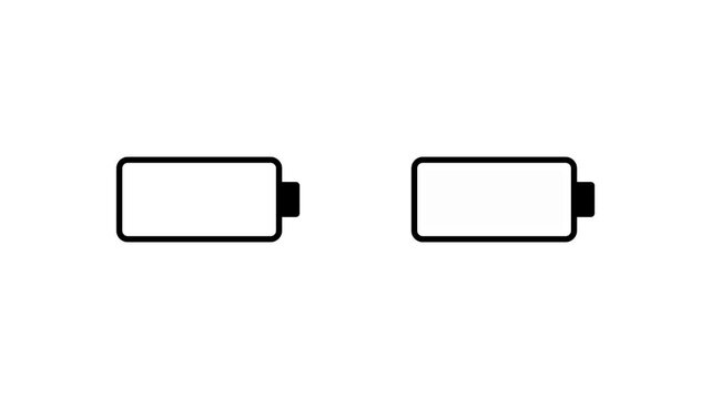 4K animated battery icon showing quick charge on clean white background