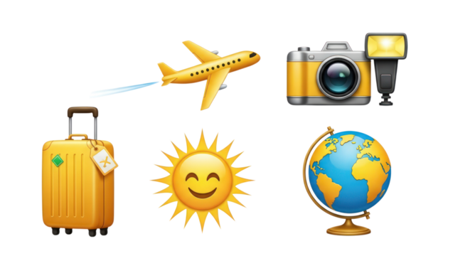 Embark on exciting global adventures capturing memories with this vibrant travel collection