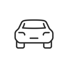 Car front view, linear icon. Vehicle and transportation concept. Line with editable stroke.