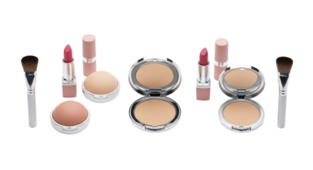 Elegant makeup essentials poised for professional application and beauty enhancement