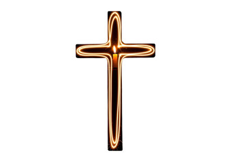 Glowing cross isolated on transparent background
