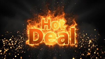 Hot deal text with burning fire effect. Special offer and promotion concept for advertising banner design. - Powered by Adobe