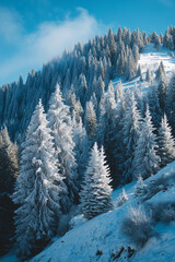 winter forest in the mountains