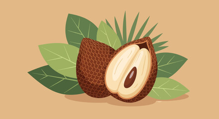 Exotic Salak Fruit Illustration Displays Nature's Delights With Artistic Precision