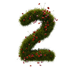 3D alphabetic grass and flower, Christmas wreath number 2