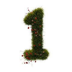 3D alphabetic grass and flower, Christmas wreath number 1