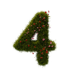 3D alphabetic grass and flower, Christmas wreath number 4