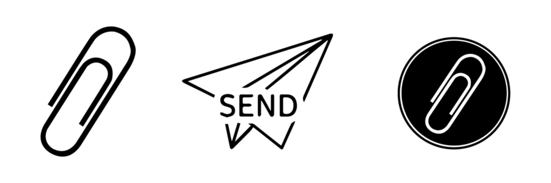 Set Of Icons LIke Attach File and Send SMS, Attach, isolated, Social Icons PNG 