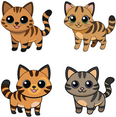 A Happy Cute Cartoon Black-Footed Cat