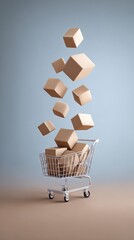 drop shipping  concept with ecommerce shipping boxes