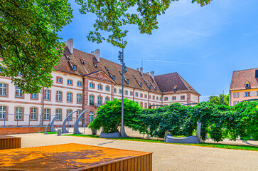 Bibliotheque Municipale municipal public library Pole Media Culture Edmond Gerrer Ancien hôpital old hospital in old town Colmar city historic centre, Alsace Grand Est region, France