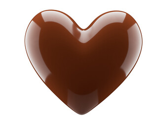 heart shaped chocolate candy isolated on white background. 3d render