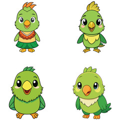 Obraz premium A Happy Cute Cartoon Kakapo