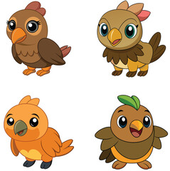 A Happy Cute Cartoon Kea