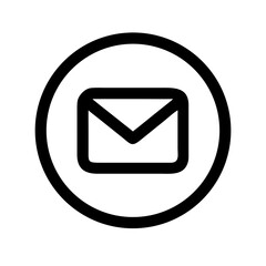 envelope inside circle, mail icon, message symbol, email interface icon, circular envelope, communication icon, inbox indicator, digital correspondence icon, send message icon, email notification icon