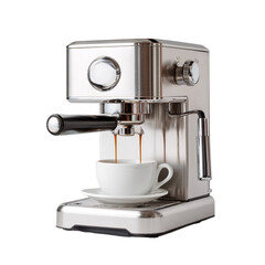 Espresso Pouring from Portafilter Spout into Cup PNG