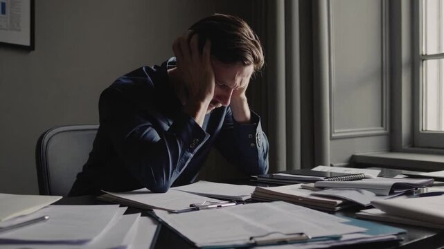 Stressful work environment leads to frustration and burnout during late-night hours in a small office