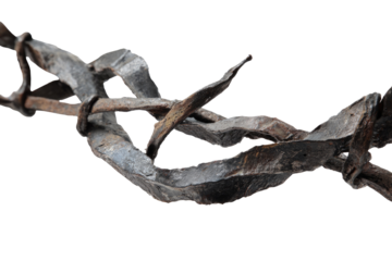 Twisted, weathered metal, close-up.  Intricate, hammered,  ironwork