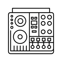 Obraz premium Outline DJ Mixer Line Art Vector Illustration