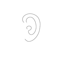 ear lobe illustration isolated on white background 