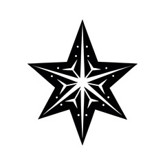 Fototapeta premium Christmas Star Silhouette Vector Art