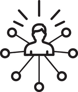 Person with radiating connections